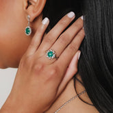 Gemma Ring in Silver with Malachite