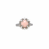 Gemma Ring in Silver with Pink Coral