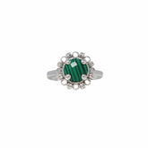 Gemma Ring in Silver with Malachite