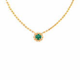 Gemma Necklace in Gold with Malachite