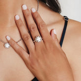 Gemma Ring in Silver with White Agate