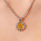 Rosario Pendant in Gold & Silver with Tree of Life