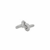 Knot Ring in 18k White Gold with Diamonds