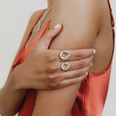 Drop Ring in Silver with Citrine, Small