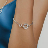 Super Deco Bracelet in Silver With Pavé