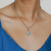 Quadra Pendant in Silver with Blue Topaz