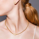 Deco Necklace in Gold With Pavé