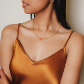 Gemma Necklace in Gold with Coral
