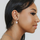 Gemma Earrings in Silver with Pink Coral