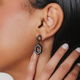 Super Deco Earrings in Black With Pavé