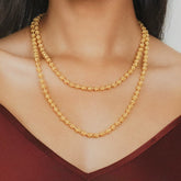 Links Caviar Necklace in Gold