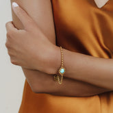 Gemma Bracelet in Gold with Turquoise