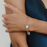 Gemma Bracelet in Silver with Turquoise