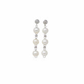 Bella Earrings with Pearls in Silver