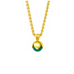 Magnolia Pendant in Gold with Malachite