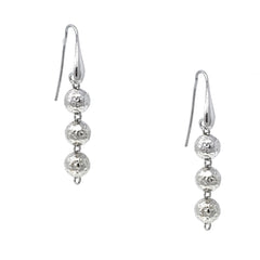 Hammered Beads Earrings in Silver