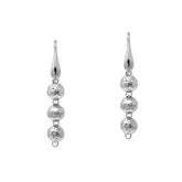 Hammered Beads Earrings in Silver