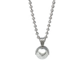 Magnolia Pendant in Silver with Crackle White Agate