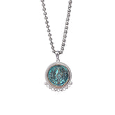 Demi Pendant in Silver with Cortona Coin in Green Patina