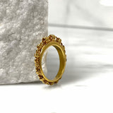 A gold ring with a gold chain design that has varying sizes of links to resemble a climb to the top - thus its Italian name ‘Scalare’: to climb. Designed and hand-crafted by DelBrenna Italian Jewelry designers and artisans in Tuscany. 