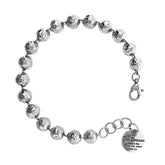 Hammered Beads Bracelet in Silver