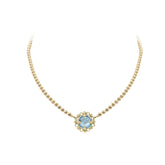 Mini Filary Necklace in Gold with Blue Topaz
