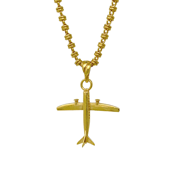Small Airplane Pendant in Gold DelBrenna