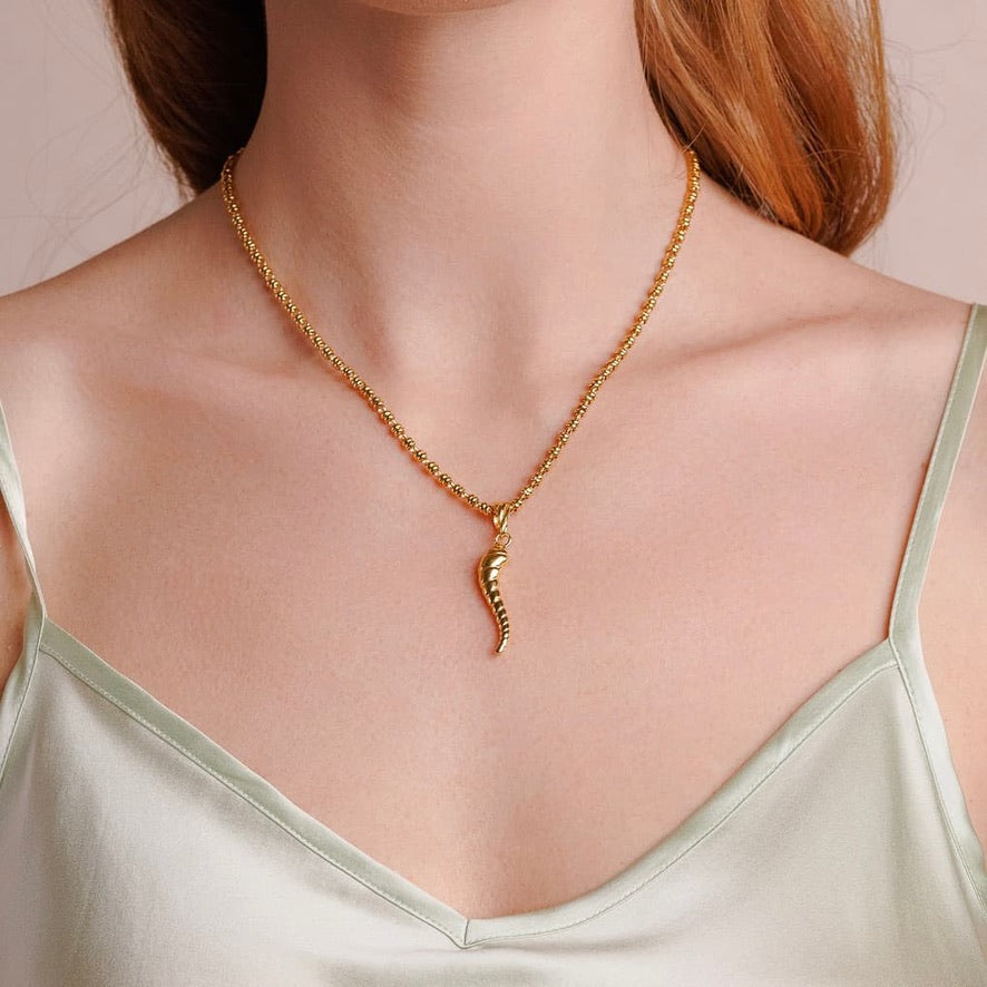 Italian Horn Pendant In Gold DelBrenna Italian Horn Pendant In Gold DelBrenna