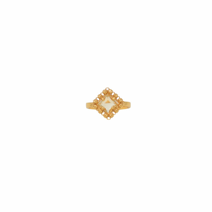 Quadra Ring in Gold with Citrine, Small