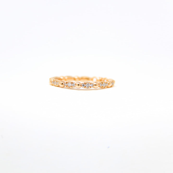 Whisper Ring in 14k Rose Gold with Diamond Clusters