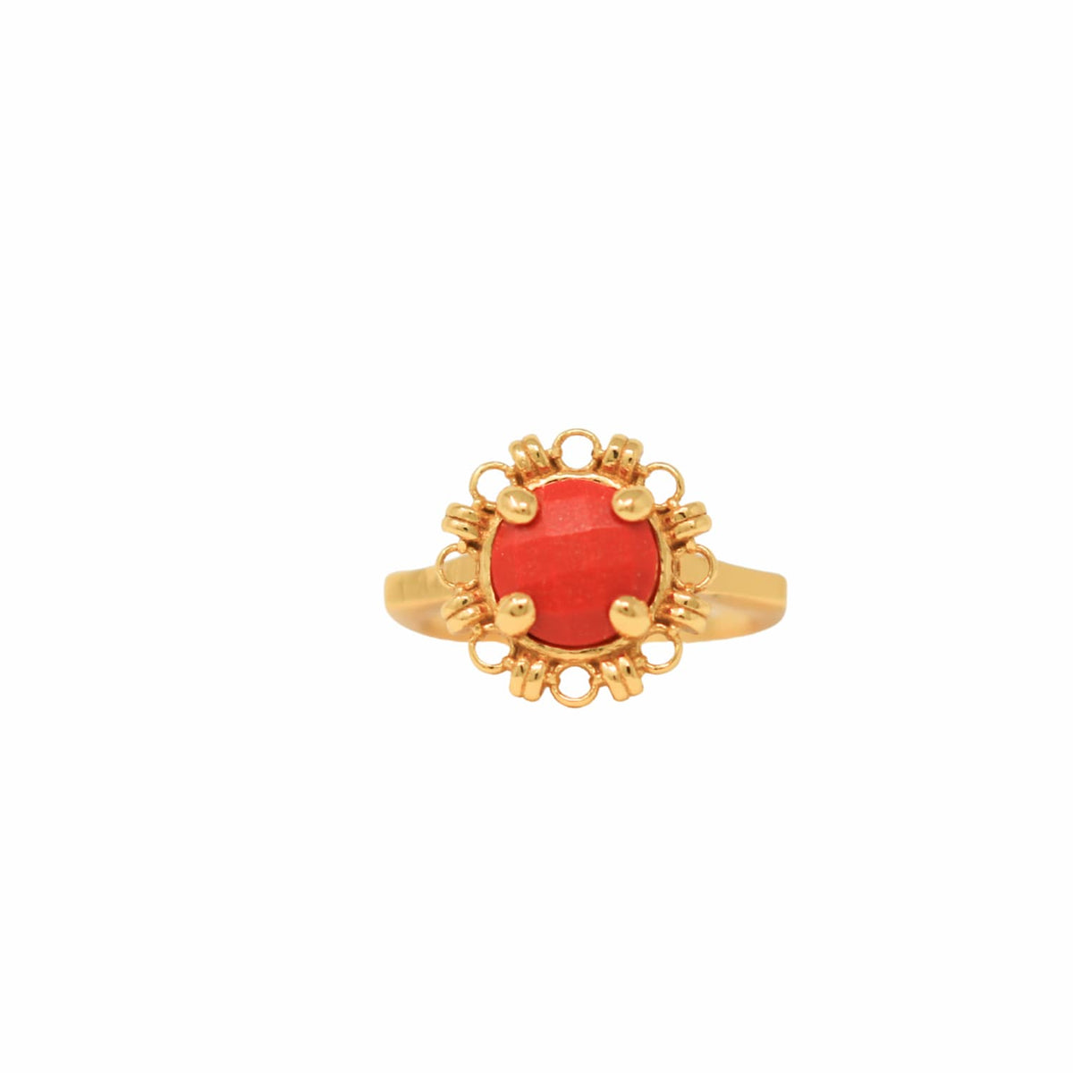 Gemma Ring in Gold with Coral
