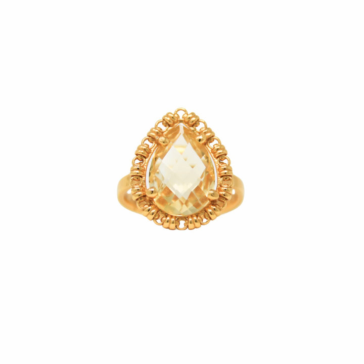 Drop Ring in Gold with Citrine, Large