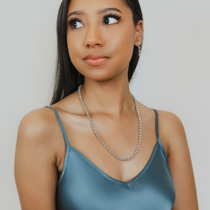Links Caviar Necklace in Silver