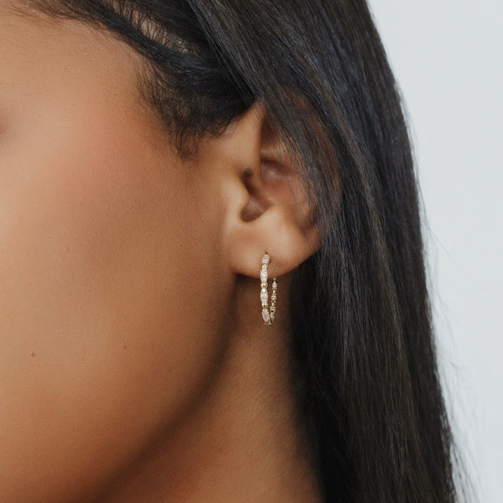 Whisper Earrings in 14k Yellow Gold with Diamond Clusters