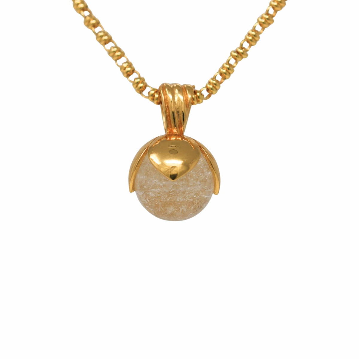 Magnolia Pendant in Gold with Crackle White Agate