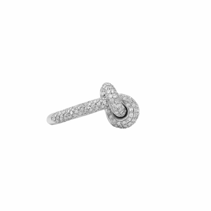 Knot Ring in 18k White Gold with Diamonds
