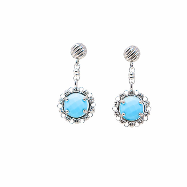Gemma Earrings in Silver with Turquoise