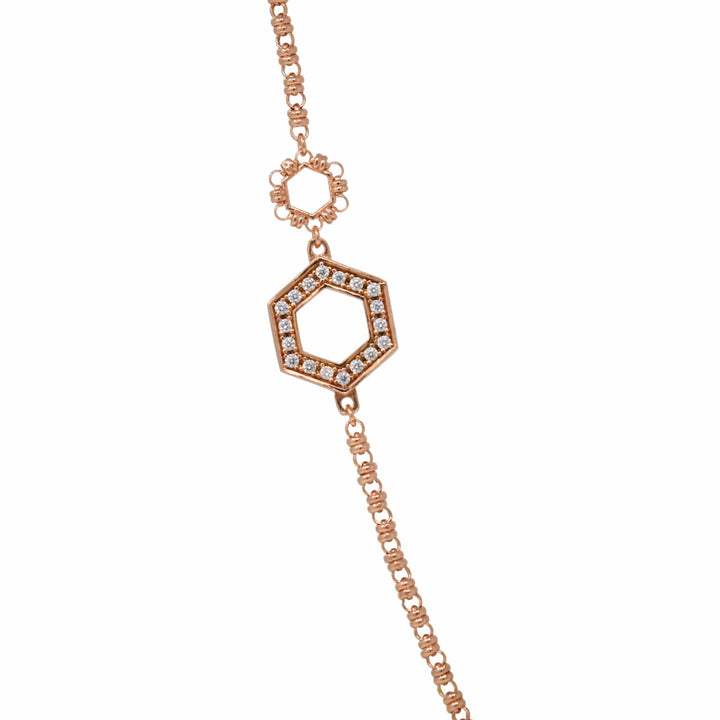 Super Deco Necklace Rose Gold With Pavé