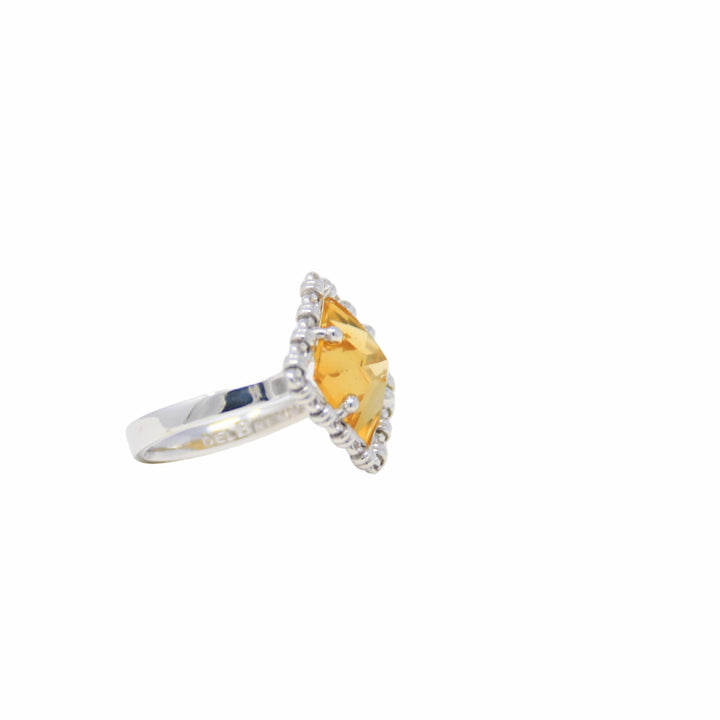 Quadra Ring in Silver with Citrine, Large