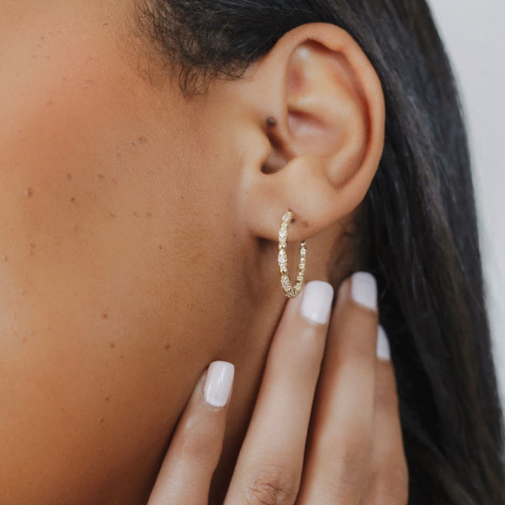 Whisper Earrings in 14k Yellow Gold with Diamond Clusters