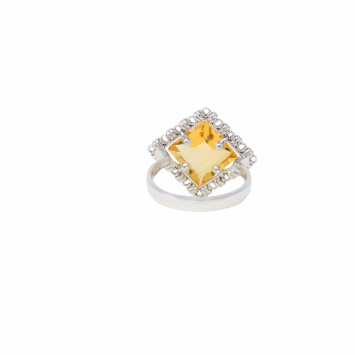Quadra Ring in Silver with Citrine, Large