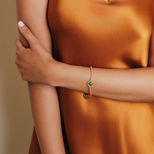 Gemma Bracelet in Gold with Malachite