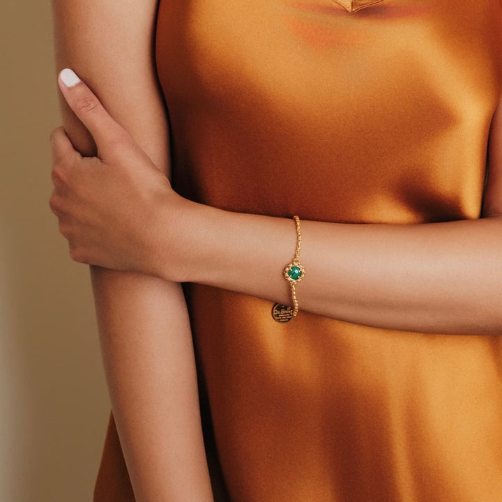 Gemma Bracelet in Gold with Malachite
