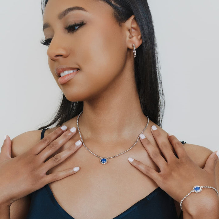 Gemma Bracelet in Silver with Lapis