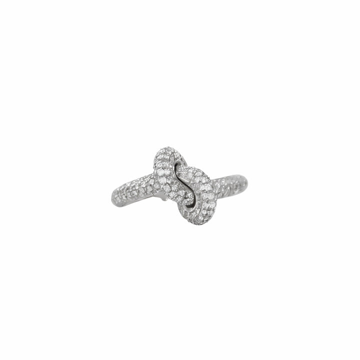 Knot Ring in 18k White Gold with Diamonds