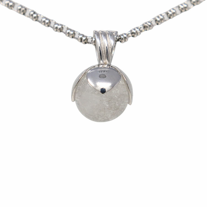 Magnolia Pendant in Silver with Crackle White Agate