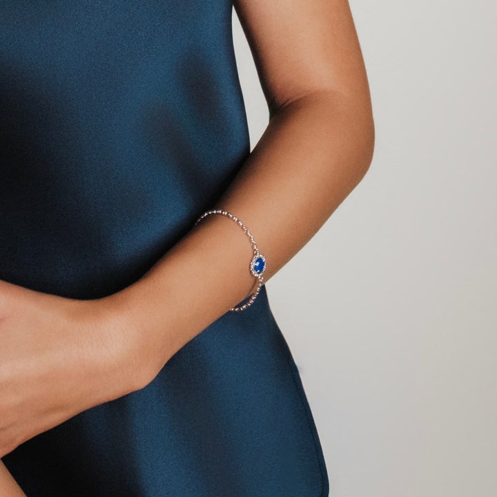 Gemma Bracelet in Silver with Lapis