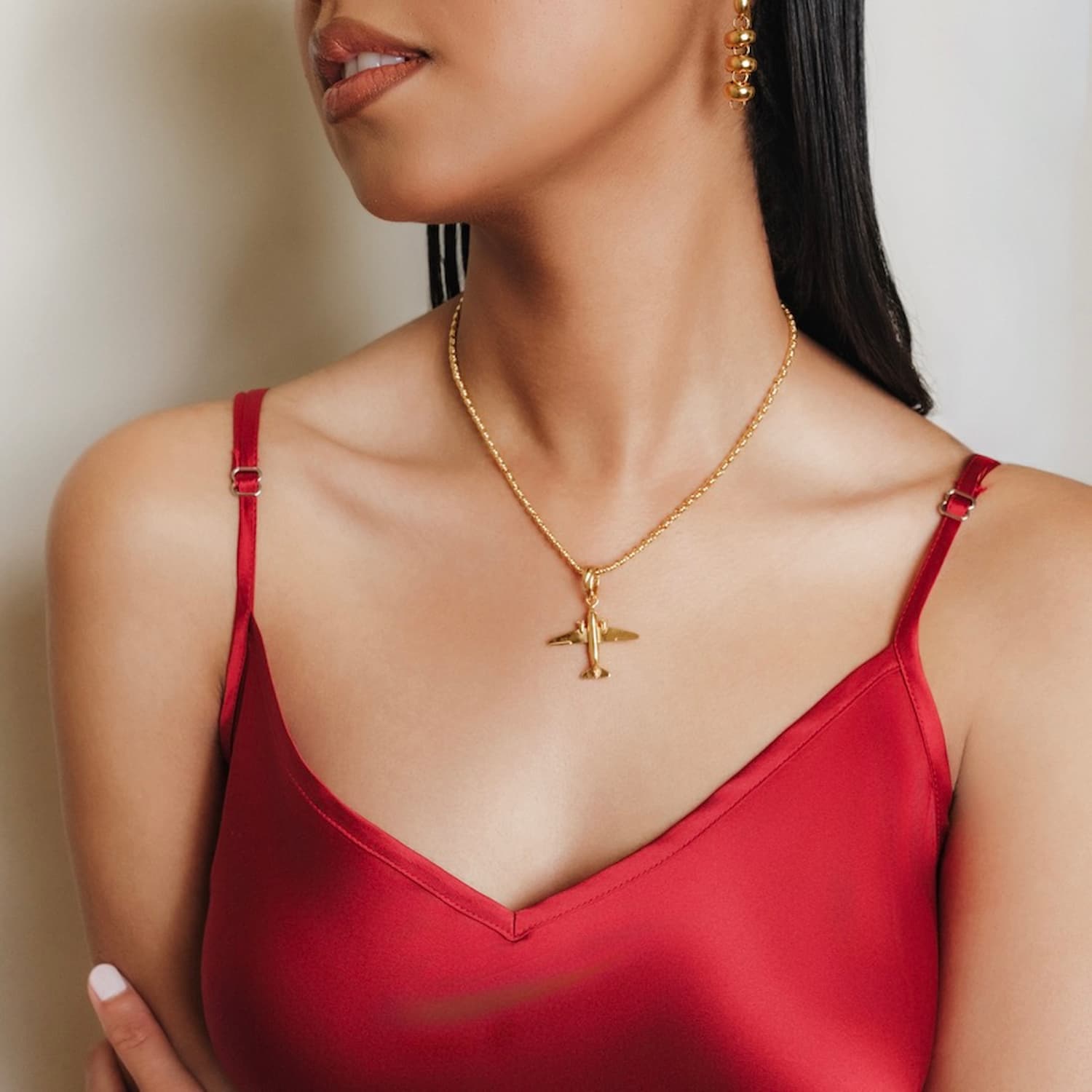 Airplane Pendant in Gold