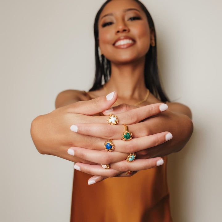 Gemma Ring in Gold with Lapis