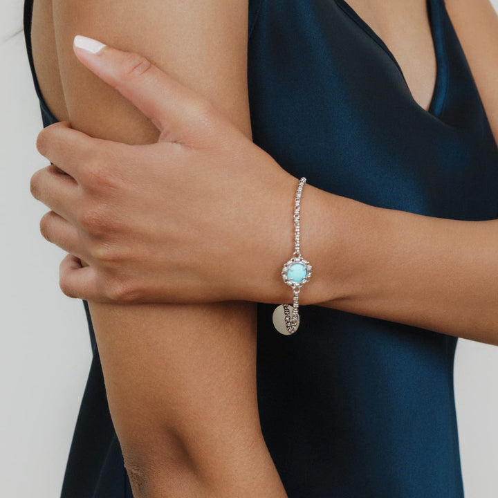 Gemma Bracelet in Silver with Turquoise